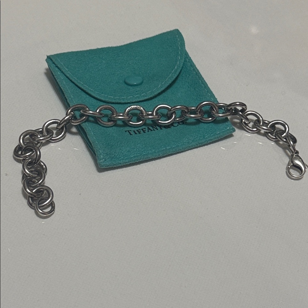 Tiffany & Co. Silver Bracelet with Teal Pouch - Picture 14 of 16